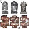 Conjunto de Placas de Madeira de Fantasma para Halloween da Amazon Decoração para Festa de Feriado, Jardim e Gramado