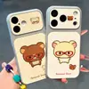 Funda de teléfono Rilakkuma de lunares adecuada para Apple 17 Pro Max, lindo diseño de dibujos animados, compatible con Huawei, Xiaomi, 17 y Vivo, con ventana de visualización grande