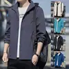 Chaqueta cortavientos ligera con capucha para hombre para otoño e invierno, ropa deportiva casual, cortavientos de moda para hombre