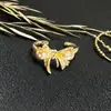 Retro Francês Alta Qualidade Cabaça Novo Anel Aberto Chinês Zircônia Borboleta Flor Design de Nicho Acessórios Personalizados