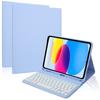 Adecuado para iPad A16 11 Pulgadas 2025 Teclado Bluetooth Estuche de Cuero 10ma Generación Tecla Color Cara Retroiluminación Blanca
