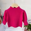 Suéter Básico para Niñas Ropa de Otoño Suéter Tejido para Niños Suave Encerado Suéter de Cuello Medio Alto para Bebé Niña Primavera y Otoño Estilo Occidental