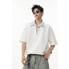 Camiseta Falsa de Dos Piezas con Cuello de Camisa para Hombre Ootd Diseño de Nicho Marca de Moda Empalme Manga Corta Gama Alta Atractivo Holgada Media Manga