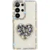 Funda para Teléfono Móvil con Soporte de Corazón de Piedra Preciosa Flash Diamond IMD Adecuada para Samsung S25Plus Niche A56 Estilo Girly A17/A07