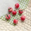 Resina Simulada 3D Linda Manzana Roja Manzana Verde Fruta Colgante con Cuentas DIY Colgante Hecho a Mano Accesorios para Pulsera