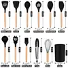 800g Utensílios de Cozinha de Silicone Conjunto de 12 Peças Espátula de Cozinha Antiaderente Espátula para Fritar Cabo de Madeira Conjunto de Ferramentas de Cozinha