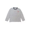Top Rayado para Niñas Colección Primavera 2026 Camiseta Versátil de Cuello Redondo y Manga Larga para Niños Mayores, Top Suave Agradable para la Piel