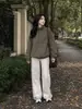 Moda Outono 2026 Nova Jaqueta Casual Versátil Chique Solta Top Coreano Retrô Gola Alta Casaco Curto para Mulheres