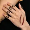 Pegatinas de Tatuaje de Halloween Flotantes Aterradores Múltiples Ojos Cicatriz de Puntada Boca Color Impermeables Larga Duración Festival Fiesta