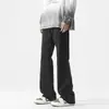 Nuevos Jeans Casuales Rectos Sueltos con Forro de Felpa Gruesa para Hombre, Pantalones Acampanados de Estilo Americano Moderno, Otoño e Invierno 2025