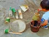 Área de Juego de Arena y Agua para Jardín de Infancia Materiales Juego en Arena Excavar en Arena Juego en Arena Juego en Agua Herramientas para Juego con Agua Canales de Agua de Bambú Agua Corriente Construcción