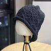 Gorro de punto holgado con protección para las orejas estilo coreano para mujer, sombrero versátil de moda para otoño e invierno para el posparto
