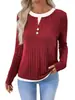 Amazon Transfronterizo Europeo y Americano Otoño/Invierno 2026 Nuevo Suéter de Punto Falso de Dos Piezas Redondo con Botones Camiseta de Manga Larga Cepillada para Mujer