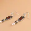 King Cervo Dourado Prata S925 Retrô Artístico Ágata Cuia Pérola Brincos Elegante Franja Brincos Femininos Lançamento