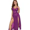 Comercio Exterior Transfronterizo Nuevo Estilo Europeo y Americano Lencería Sexy, Falda Larga Sexy de Malla de Encaje para Mujer con Abertura, Ropa para el Hogar, Conjunto Atrevido
