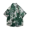 Camisa Floral Hawaiana para Niños Verano Delgado Estilo Hong Kong Ins Marca de Moda Casual de Moda Top de Media Manga