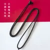 Cuerda redonda pequeña de 2 mm al por mayor simple y cómoda longitud ajustable colgante de jade ágata oro y plata madera de cera de abeja joyería para colgar en el cuello cuerda negra