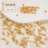Bolsa chapada en oro real de cobre de 18 quilates, color dorado, cuentas de posicionamiento plano que se pueden sujetar, accesorios para joyería hecha a mano DIY, cuentas fijas de acabado
