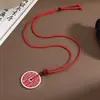Collar de Monedas Redondas con Cuerdas Negras y Rojas, Monedas Estilo Antiguo, Monedas de Cobre de los Ocho Trigramas, Unisex, Estilo Vintage, Versátil, Idea de Regalo