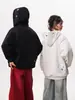 Sudadera Cardigan Bordada con Copos de Nieve de Peso Pesado para Mujeres y Hombres, Sudadera con Capucha Holgada Oversize de Primavera con Diseño Único