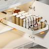 Estante de Almacenamiento Interior para Gabinete de Cocina Estante Inferior para Fregadero Estante de Almacenamiento para Utensilios de Cocina Vajilla Tazón Taza Acero Inoxidable Cesta Deslizante Estante de Almacenamiento para Condimentos