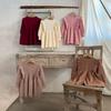 Ins Estilo Coreano Niñas Bebé Algodón Lana Tejido Otoño e Invierno Cálido Vestido Niños Suéter Falda Conjunto