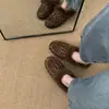 Pantuflas Retro de Piel Versátiles para Mujer, Punta Redonda, Otoño/Invierno, Sin Cordones, 2026, Cómodas de Algodón, Elegantes, Estilo Nuevo, Punta Cerrada