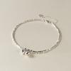 Amor Rocky Plata de Ley S925 Nueva Entrada Lujo Diseño de Nicho Sentido Avanzado Campana de Bambú Perla Rota Cadena de Tobillo S7512