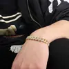 Europa y Estados Unidos transfronterizo 12mm cadena cubana de diamantes cifrado completo diamante alta calidad tendencia hip-hop para hombre collar en stock al por mayor