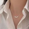 Collar de azúcar cuadrado pequeño simple de lujo ligero de plata de ley s925 Heng para mujer Cadena para la clavícula de nicho nuevo de verano Dongdaemun Corea del Sur