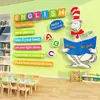 Decoración de Aula de Rincón de Inglés, Biblioteca de Libros Ilustrados en Inglés, Institución Educativa, Pegatinas de Pared Culturales para el Aula
