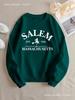 Sudadera con capucha casual de cuello redondo para mujer estampada con Salem Massachuse