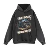 Sudadera con capucha de estilo vintage con estampado floral, tema retro todoterreno, efecto desgastado, estilo callejero y para exteriores, directo del fabricante