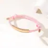 Al por mayor al contado transfronterizo Pulsera de doble cordón multicolor Acero inoxidable Color de impresión y grabado Ajustable Atrás Pulsera de doble cordón