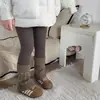 Leggings térmicas para meninas para outono e inverno, espessadas, aquecedores de perna em retalhos, aquecedores de perna de lã japonesa tricotados, meias largas, meias-calças infantis atacado
