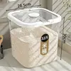 Recipiente de arroz com tampa flip-top e caixa à prova de insetos, recipiente de arroz selado à prova de umidade e insetos, caixa de armazenamento de grãos para cozinha, caixa de armazenamento para atacado