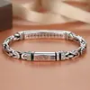 Pulsera Yuhong para Hombre, Moda Tendencia Retro Hueso de Dragón Patrón de Paz Cadena Tejida, Estilo Sencillo Individual, Venta Directa del Fabricante