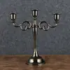Portavelas Estilo Europeo para Sala de Estar en Casa, Lujo Ligero Tres Cabezas Creativo Boda Cinco Retro Romántico Portavelas Decoración para Cena a la Luz de Velas