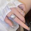 Anillo abierto de perla irregular de diseño nicho para mujer, temperamento de personalidad, anillo de moda, Nuevo