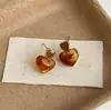 Série Versátil de Brincos Estilo Maillard Pedra Olho de Tigre Retrô Cor Caramelo, Brincos Requintados e Luxuosos para Outono e Inverno Atacado