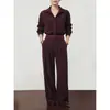 Conjunto de camisa y chaqueta, un conjunto completo de estilo otoñal, elegante conjunto de dos piezas de pantalones de pana de pierna ancha, disponible para distribución al por mayor