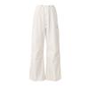 Pantalones cargo retro americanos con cordón y pernera ancha para mujer 2024 Verano Nuevo Cintura alta Holgados Jogger Pierna recta Casual