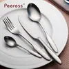 PE510 Lijado Acero Inoxidable 304 Vajilla Cuchillo y Tenedor Cuchara Cuchillo y Tenedor para Bistec Concha para Sopa Común Vajilla para Comida Occidental