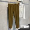 Outono e Inverno Calças Ocidentais Grossas Calças de Lã Masculinas Estilo Coreano Slim-fit Cropped Calças Casuais Calças Longas Masculinas de Perna Reta