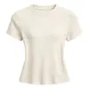 Camiseta Básica Slim Fit Estilo Americano para Mulheres, Nova Camiseta Justa de Verão, Manga Curta Gola Redonda, Top Cor Sólida Emagrecedor, Estilo Trendy Ins