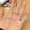 Mini Régua Transparente de Mão 6cm Pequena Régua Reta Régua Onda para Estudante Acrílico de Alta Transparência Régua de Papelaria Tamanho da Palma da Mão