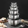Cuenco Espesado de Acero Inoxidable 304 para Cocinar, Ensaladera, Base Antideslizante de Silicona, Cuenco para Hornear, Mezclar Huevos y Masa