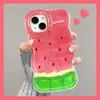 Capa de Celular de Melancia de Verão para Apple 16 Pro Max, iPhone 15 com Suportes Duplos, 17 Silicone, 12 Nicho, 13 para Mulheres