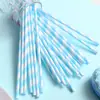 25 Peças em Estoque Atacado 6*197 Canudos de Papel Listrados Descartáveis Degradáveis Coloridos para Bebidas Chá de Leite