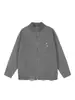Cardigan de pelúcia estilo americano com gola de veado, suéter masculino de outono e inverno de 2024, nova marca de moda, suéter com zíper rasgado, jaqueta para vestir